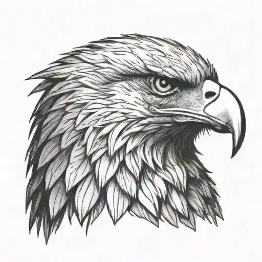 Eagle In Profile On Shoulder And Upper Part