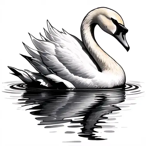 Swan With Water Ripples Symbolizing The Client's Passion