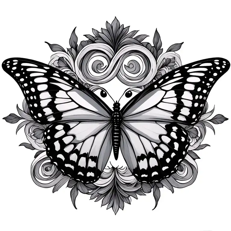 Butterfly And Infinity Sign Intertwined