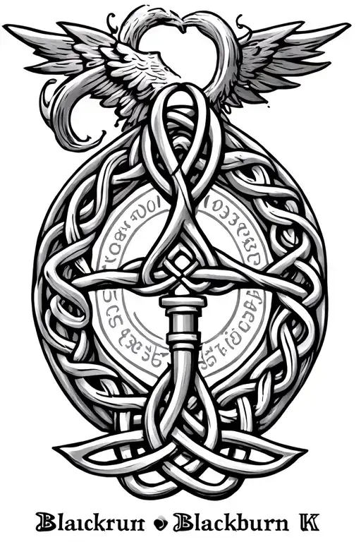 Old Keycwith Celtic Knot Design And The Coordinates Of Blackburn Uk