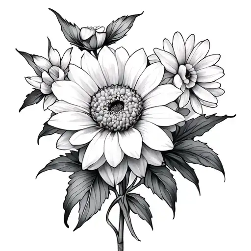 Chrysanthemum And Daffodil