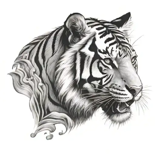 Tiger Sleeve Tattoo Design