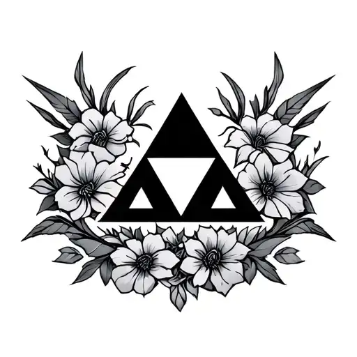Triforce With Floral Design