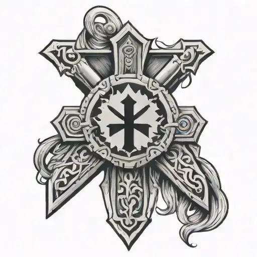 Kosovo War Sword Shield Cross