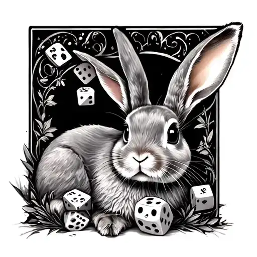 Alice In Wonderland Inspired Rabbit Dice