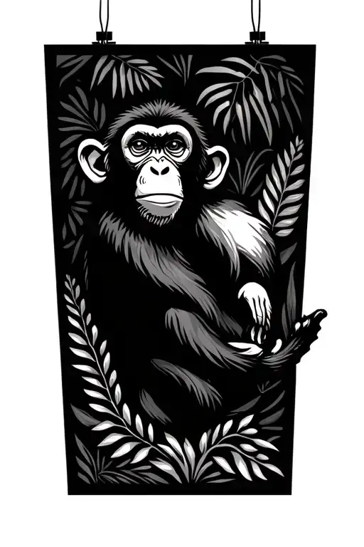 Monkey And Plants Intertwined