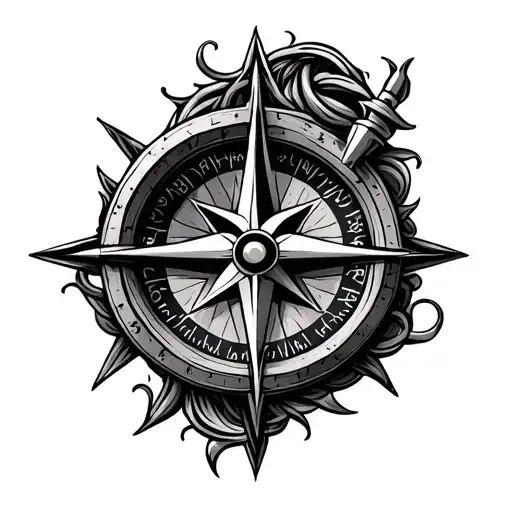 Nautical Compass In Irish Style