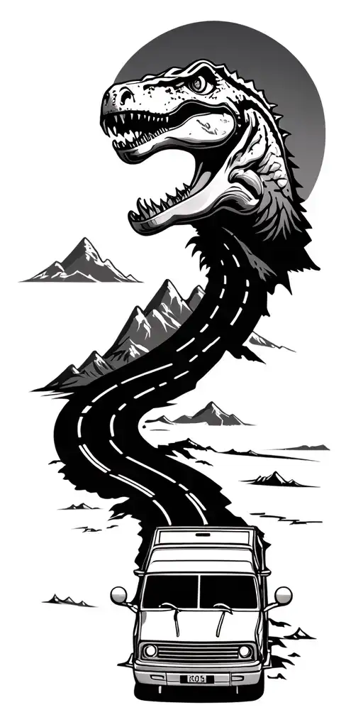 Map With Landmarks With Road Mountains Trex Fire Truck Fast Car Drum Set Cassette Tape