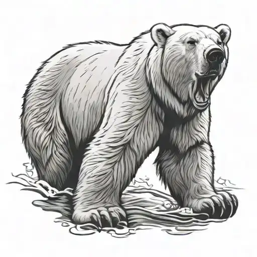 Polar Bear And Aggressive Look