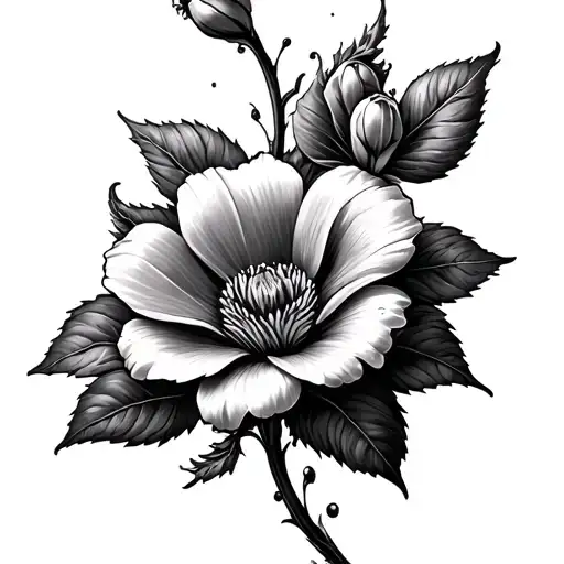 A Flower With Roaming Numerals Going Down Forearm