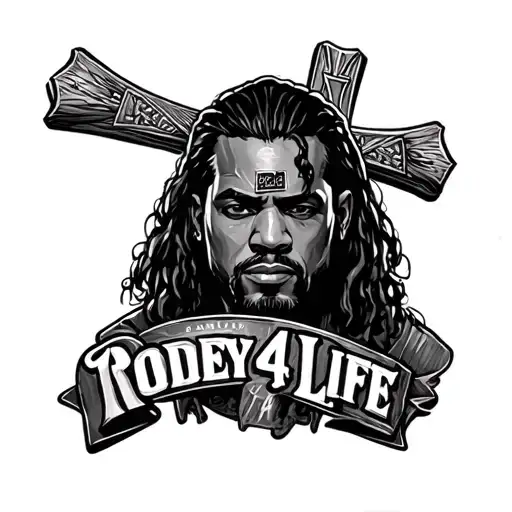 Rodney With Cross And Thug 4 Life