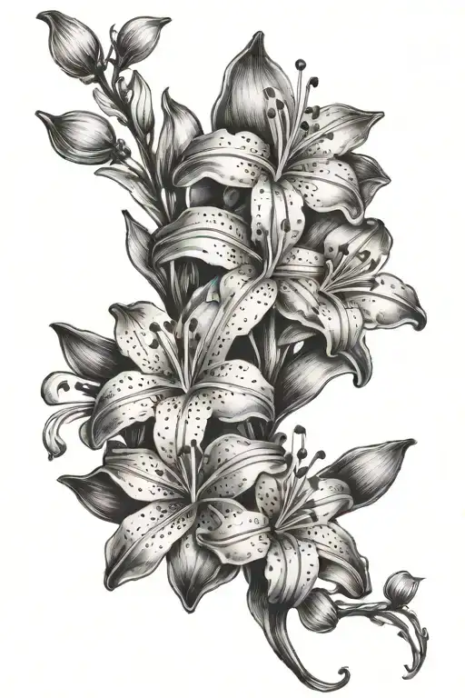 Lilly Flower With Forget Me Not Flowers