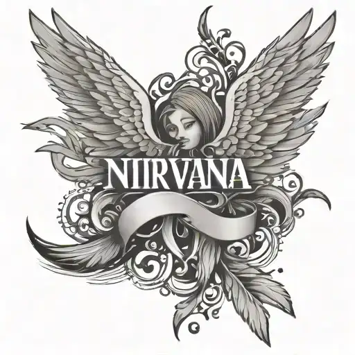 Word Nirvana With Wings Wrapped