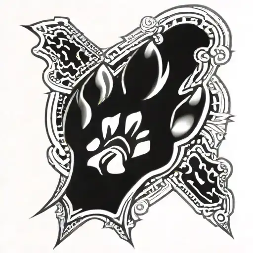 Cyber Sigilism Surrounded A Paw Print