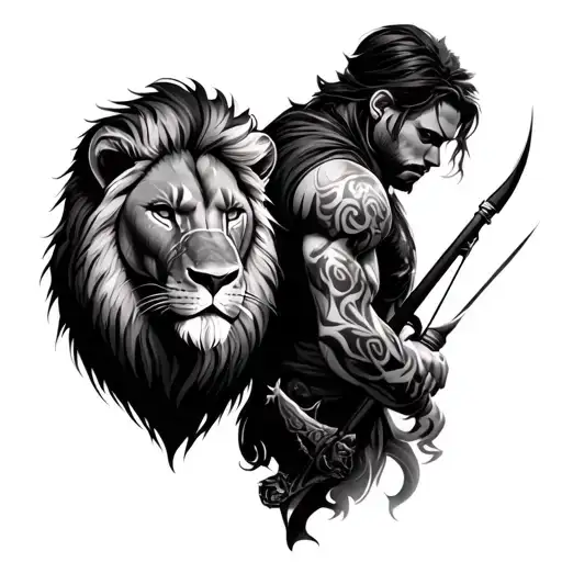 Archer With Pet Lion