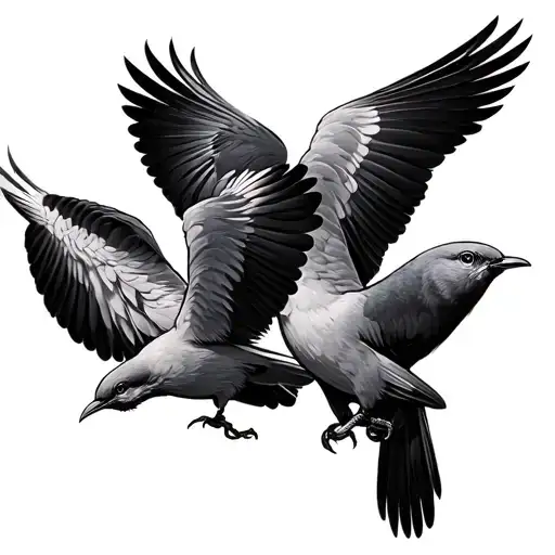 Three Birds Close Up Shot