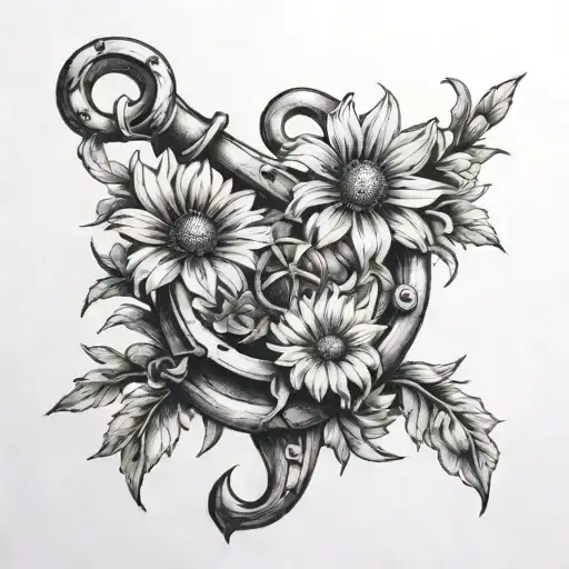 Intertwined Anchor And Daisy