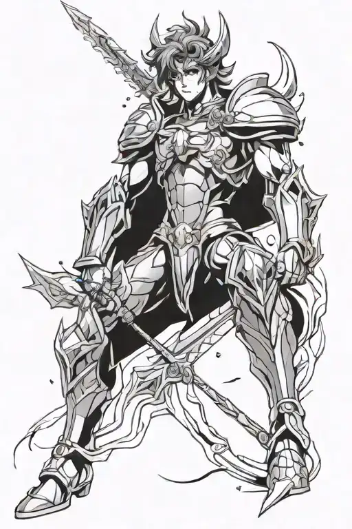 Saint Seiya Character Sagittarius Empty Armor With The Sagittarius Constellation