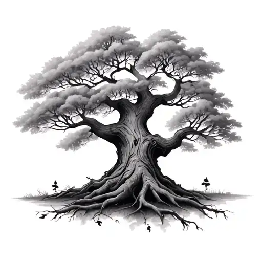 Family Tree Trunk 6 Branches