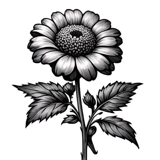 Cartoon Traditional Zinnia Flower