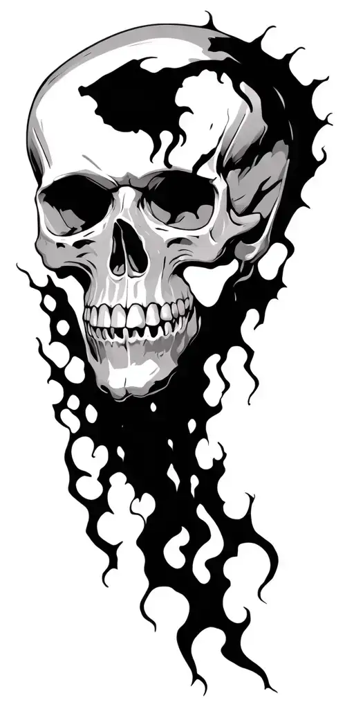 Jagged Edges With A Warped Skull Darkness Englufing The Skull