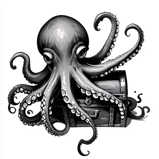 Octopus And Treasure Chest