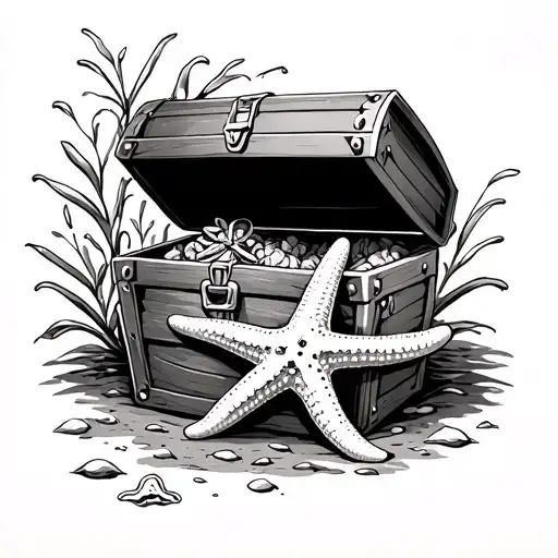 Starfish And Treasure Chest