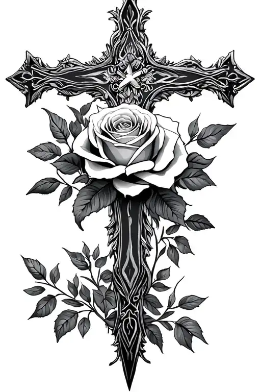 Cross And Roses