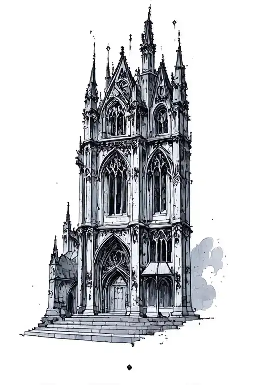 Gothic Architecture Sketch Style