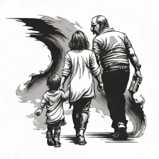 Loving Mom And Dad Walking