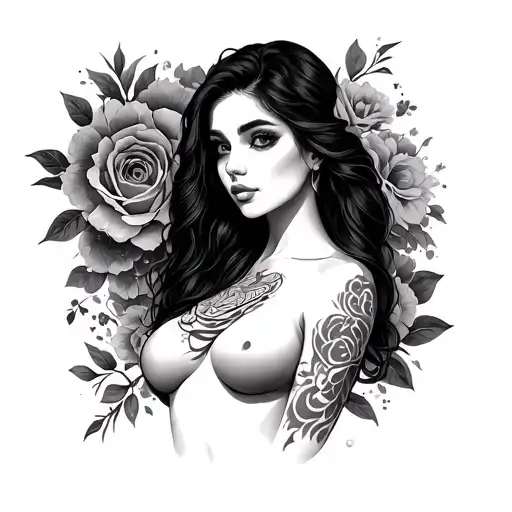 Tattoo On A Girl's Stomach