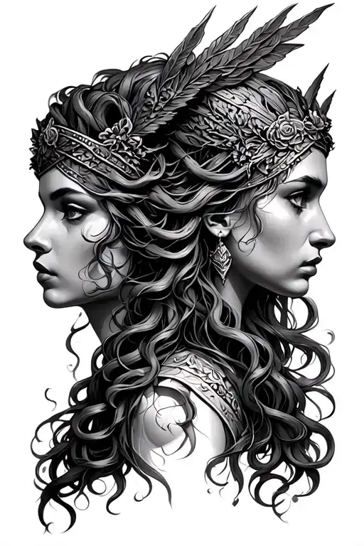 Medusa And Valkyrie Portrait