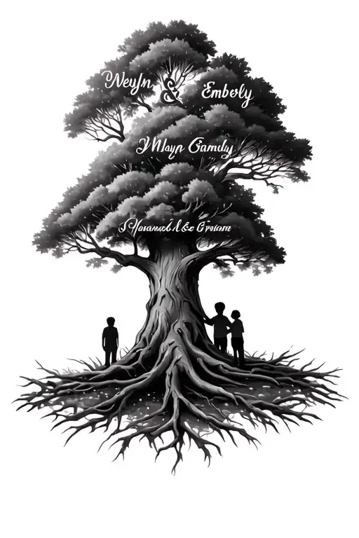Family Tree With Grandkids Names Written Weylyn & Emberly