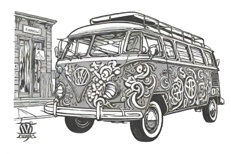 Side View Of Volkswagen Bus