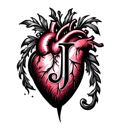 Heart With J Letter