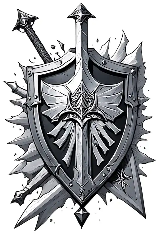 Hylian Shield And Mastersword Ledgend Of Zelda