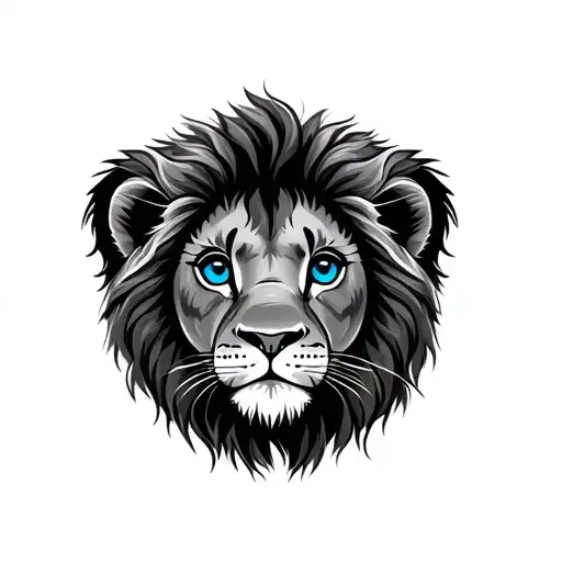 Cute Baby Lion With Blue Eyes