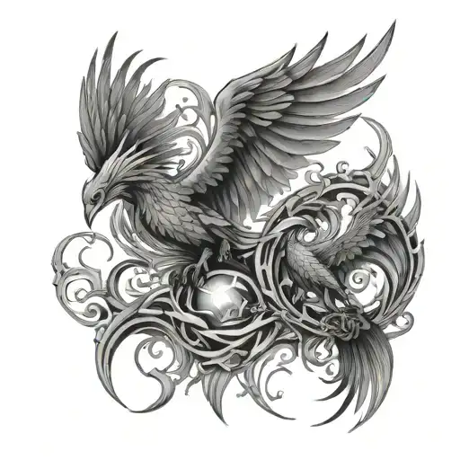 Pheonix And Scorpio Gothic Style
