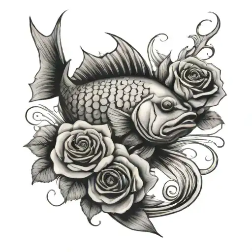 Fish And Roses Growing
