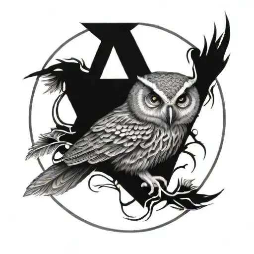 Owl And Skull Surrounded