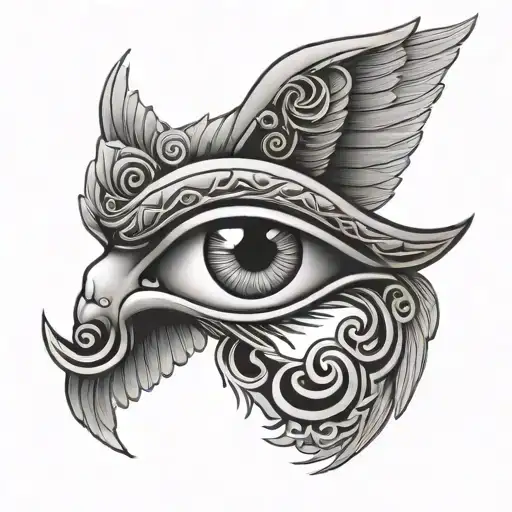 Eye Of Ra On An Angel Wing