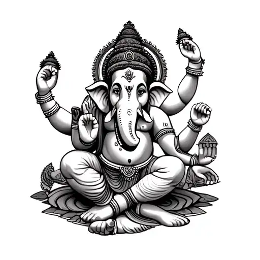 Ganpati And Hanuman