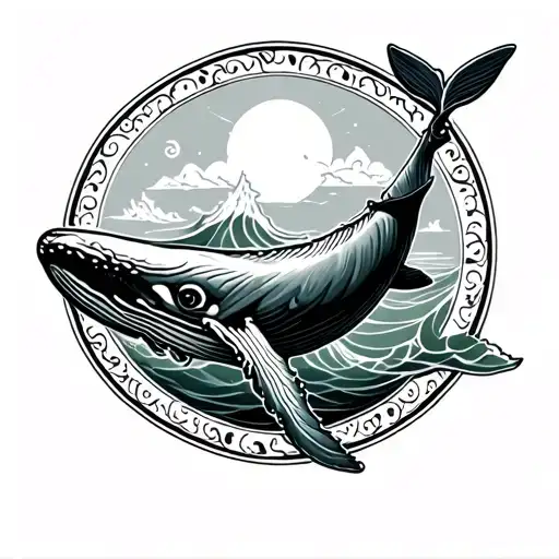 Whale Tale With A Boarder Around It