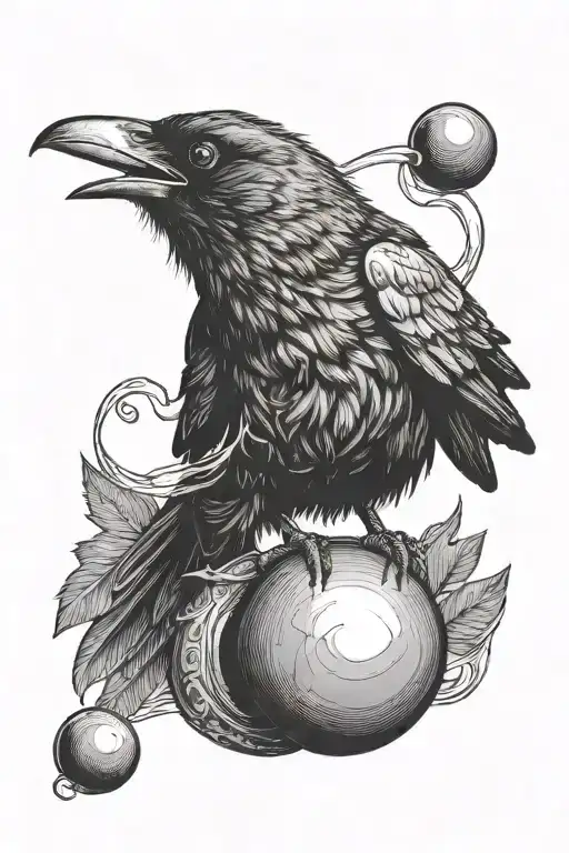 A Crow Holding A Snooker Ball