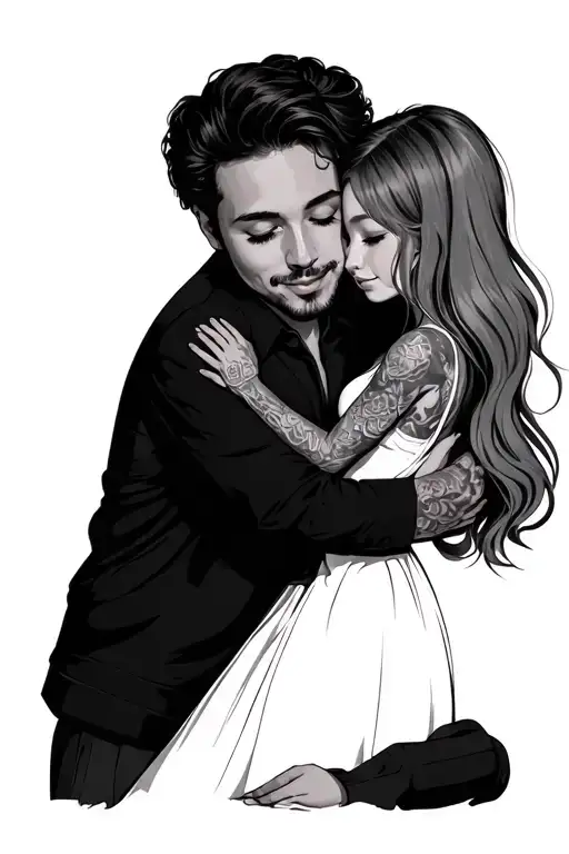 Father Daughter Hug Each Other