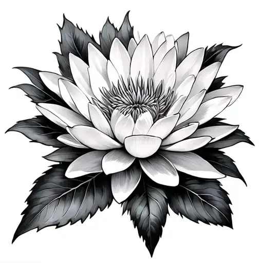 Chrysanthemum And Water Lily