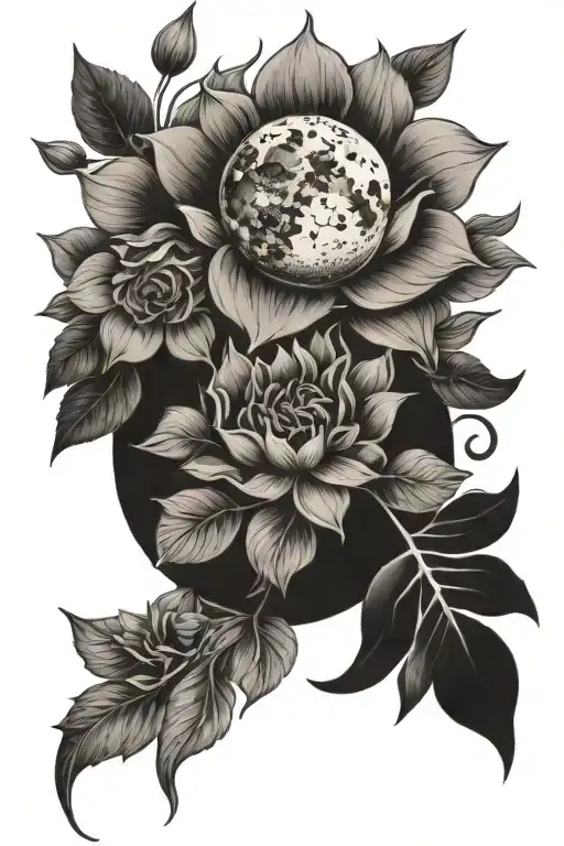 Moon And Floral