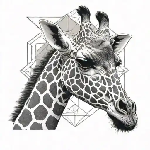 Giraffe Geometric Lines