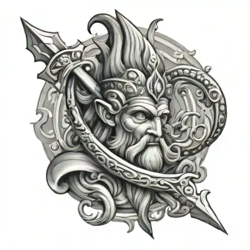 Neptune God Trident Stuck