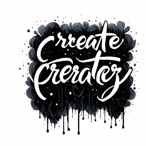 Word 'Create' Calligraphy Style With Floating Pen